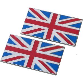 Union Jack Metal Car Body Badges self Adhesive (Pair)