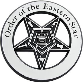 Order of the Eastern Star ABS Plastic Masonic Auto Emblem - [Chrome][3'' Diameter]