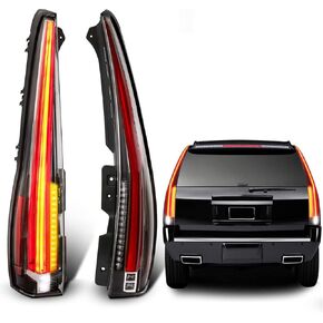 MOSTPLUS LED Tail Lights Rear Lamp Compatible for 2007-2014 Chevy Tahoe Suburban GMC Yukon Denali Set of 2 Back Light Assembly