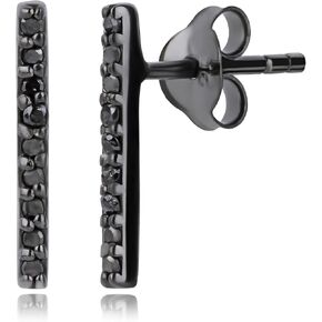 Real Black Diamond Earrings in 925 Sterling Silver | Hypoallergenic Diamond Earrings for Men and Women by MAX + STONE