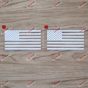 2X White 4'' American Flag USA Decal Sticker die-Cut no Background Car Viny