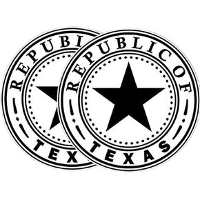 2-Pack Round Vintage Republic of Texas Sticker Vinyl Decal - 4 Inches - Texas Lone Star Sticker for Car Truck Van Window Bumper Laptop Tablet Cup Tumbler Water Bottle and Any Smooth Surface