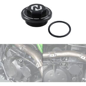 NICECNC Black Engine Oil Filler Cap Cover Plug Compatible with Kawasaki KLR650 2007-2018,KLX110L 2010-2021,KLX110 2002-2021,NINJA 250R 2001-2012,NINJA 300 2013-2017,VERSYS-X 300 2017-2020
