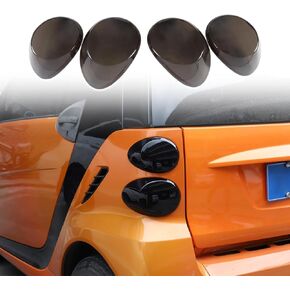 ABS Black Rear Tail Light Lens Taillight Kit Fit for Mercedes Benz Smart 2009-2015 Car Exterior Taillight Protection Cover Accessories