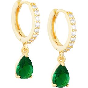 Sacina GlassTeardrop Hoop Earrings, Gold-tone Teardrop Earrings for Women, Dainty Earrings, Boho Earrings, Huggie Earrings, Christmas Jewelry Gift
