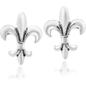 AeraVida Simply Elegant Sterling Silver Fleur-de-Lis Stud Earrings | Minimalist Sterling Silver Stud Earring for women | Fleur-de-Lis Stud Earrings | Trendy Stud Earrings | Mother’s Day