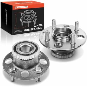 A-Premium 2 x Rear Wheel Bearing and Hub Assembly with ABS Ring & 4-Lug Compatible with Acura EL 2001-2005, Civic 2001-2005, with 4-Wheel ABS