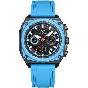 Multifunctional Watch for Men Wristwatch Waterproof Sport Analog Quartz Business Mens Watches Silicone Strap Fashion Watch