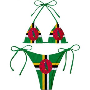 Dominica Flag Women Micro Sexy Bikini