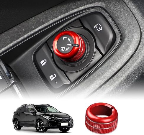 KUNGKIC for Subaru Crosstrek 2023 2024 2025 Rearview Mirrors Switch Knob Ring Cover Trim Aluminium Alloy Interior Accessories (Red) in Kuwait