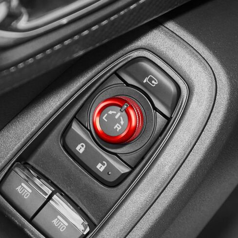KUNGKIC for Subaru Crosstrek 2023 2024 2025 Rearview Mirrors Switch Knob Ring Cover Trim Aluminium Alloy Interior Accessories (Red) in Kuwait