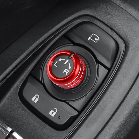 KUNGKIC for Subaru Crosstrek 2023 2024 2025 Rearview Mirrors Switch Knob Ring Cover Trim Aluminium Alloy Interior Accessories (Red) in Kuwait