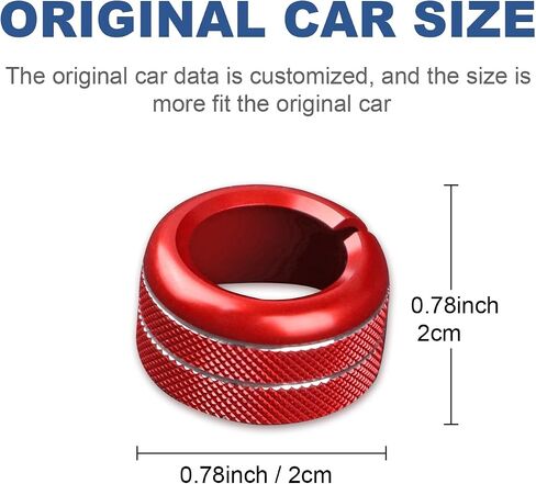 KUNGKIC for Subaru Crosstrek 2023 2024 2025 Rearview Mirrors Switch Knob Ring Cover Trim Aluminium Alloy Interior Accessories (Red) in Kuwait