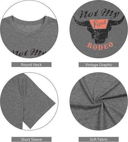 Not My First Rodeo Shirt Women Western Cowboys T-Shirt Vintage Country Music Shirt Retro Cowgirls Howdy Shirt in Kuwait