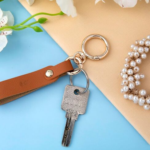 OIIKI 1 Sets Swivel Clasp Clips, Metal Swivel Snap Hook, Double Opening Key Chain Clip with Key Ring for DIY Crafts, Jewelry Clasps, Lanyard Making - Gold in Saudi Arabia
