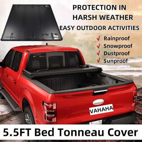 4.6FT Truck Bed Tonneau Cover Replacement for 2022 2023 2024 Ford Maverick Tri-fold Truck Tonneau Cover Hard Folding Style in Kuwait
