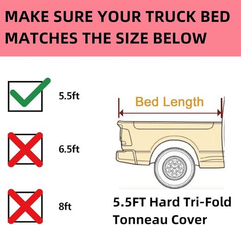 4.6FT Truck Bed Tonneau Cover Replacement for 2022 2023 2024 Ford Maverick Tri-fold Truck Tonneau Cover Hard Folding Style in Kuwait