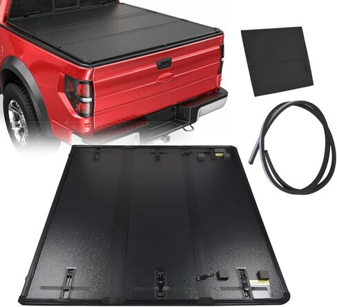 4.6FT Truck Bed Tonneau Cover Replacement for 2022 2023 2024 Ford Maverick Tri-fold Truck Tonneau Cover Hard Folding Style in Kuwait