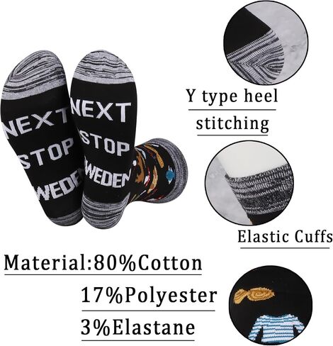 JXGZSO Sweden Vacation Gift Next Stop Sweden Socks Sweden Trip Gift Sweden Lover Gift Europe Travel Gift in Saudi Arabia