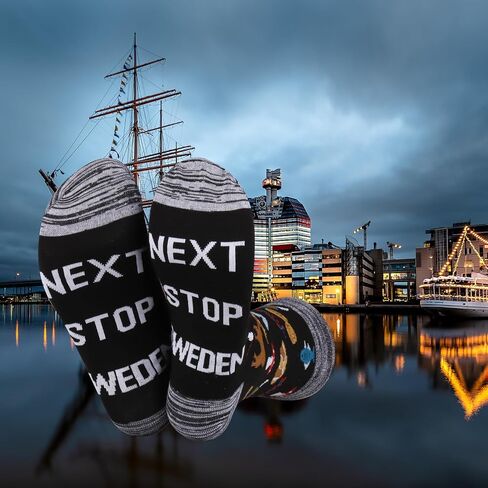 JXGZSO Sweden Vacation Gift Next Stop Sweden Socks Sweden Trip Gift Sweden Lover Gift Europe Travel Gift in Saudi Arabia