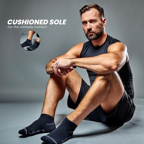 Layer 8 Men's No-Show Socks: Comfortable Low-Cut Style, Invisible Liner Design | Ideal for Hiking & Everyday Wear in Saudi Arabia