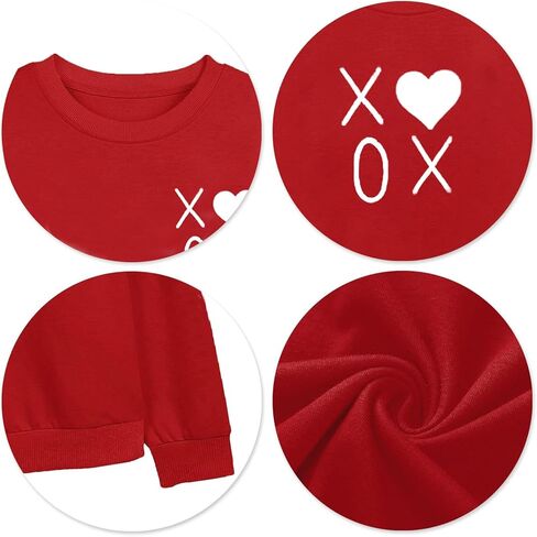 Valentines Day Sweatshirt Women Love Heart Long Sleeve Shirts Valentine Sweater in Kuwait