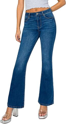 WAX JEAN Women's High Waisted Flap Back Pocket Bootcut Jeans in Saudi Arabia