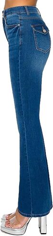 WAX JEAN Women's High Waisted Flap Back Pocket Bootcut Jeans in Saudi Arabia