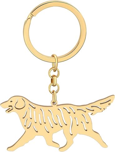 Stainless Steel Golden Retriever Keychain Dog Keyring Gifts for Women Girls Car Key Chain Accessories Bag Purse Charms in Kuwait