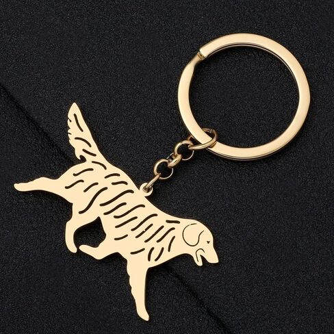 Stainless Steel Golden Retriever Keychain Dog Keyring Gifts for Women Girls Car Key Chain Accessories Bag Purse Charms in Kuwait