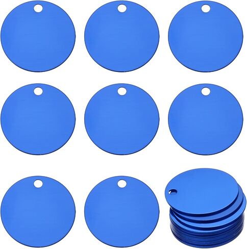 MECCANIXITY 24 Pack Round Aluminum Blank Tags 35 x 35 x 1mm Engraving Stamping Blanks Metal Blank Label Dog Pet Tags for DIY Jewelry Stamping Tools, Black in Saudi Arabia