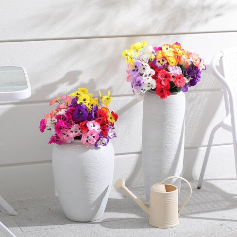 Hotop 10 Colors Artificial Pansies Flowers for Outdoor Fake Pansy Faux Plastic Flowers for Garden Balcony Home Wedding Indoor Outdoor Decor(20 Pcs) in Saudi Arabia