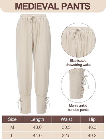 4 قطعة زي عصر النهضة للرجال للهالوين زي فارس القرون الوسطى قميص علوي سروال برباط الكاحل PU مجموعة حزام الفايكنج in Kuwait