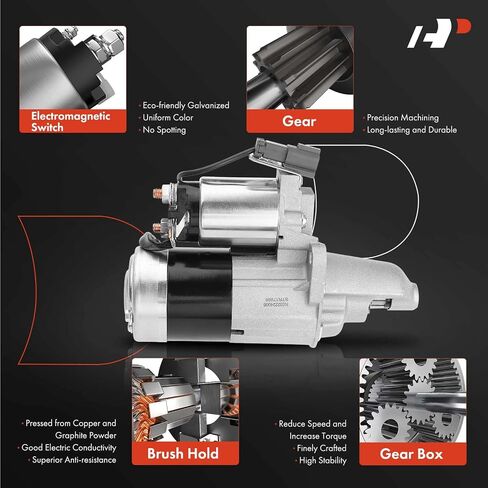 A-Premium Starter Motor Compatible with Nissan 200SX 1995-1998, NX 1991-1993, Pulsar NX 1989-1990, Sentra 1989-1999, 12V 1.2KW 8-Teeth CCW, Manual Trans., Replace# 23300-73C10 in Saudi Arabia