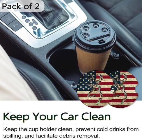 Car Coasters for Cup Holders, 2 Pack Anti Slip Universal Rubber Car Cup Coaster for Women Men, Car Interior Accessories - Black Gold Leopard Print in Kuwait