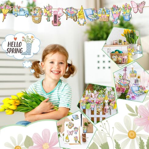 36 Pcs Summer Daisy Ornaments for Tree Spring Tree Ornaments Farmhouse Flower Floral Hanging Decorations Decorative Daisy Wood Cutouts Tags Spring Summer Decor for Tree Home Party Craft Decor in Saudi Arabia