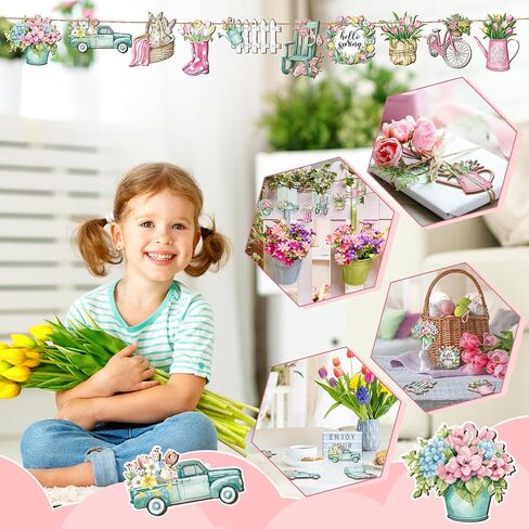 36 Pcs Summer Daisy Ornaments for Tree Spring Tree Ornaments Farmhouse Flower Floral Hanging Decorations Decorative Daisy Wood Cutouts Tags Spring Summer Decor for Tree Home Party Craft Decor in Saudi Arabia