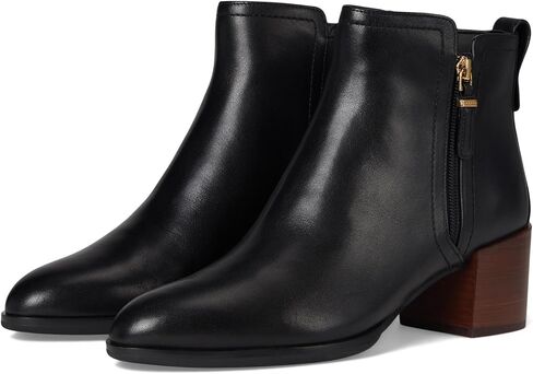 Cole Haan Haisley Ankle Booties for Women - Leather Upper - Buffed Synthetic Outsole - PU Lining - Zippered Black Leather 10 B - Medium in Saudi Arabia