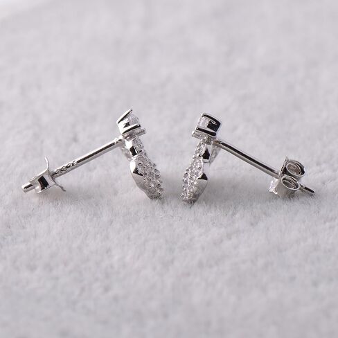 Paialco Sterling Silver Tiny Crown Cubic Zirconia Studs Earrings for Women in Saudi Arabia