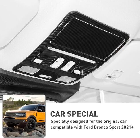 Front Reading Light Lamp Trim Panel Cover Compatible with Bronco Sport 2021-2024+, Roof Top Reading Light Lamp Cover Trim (Carbon Fiber) in Saudi Arabia