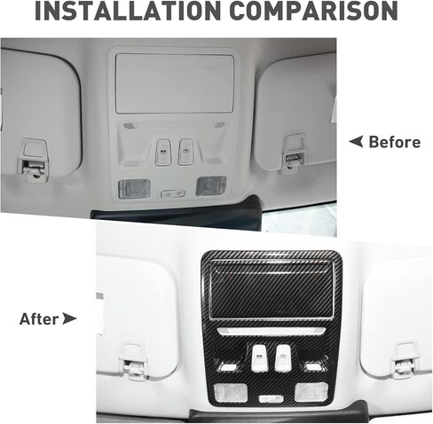 Front Reading Light Lamp Trim Panel Cover Compatible with Bronco Sport 2021-2024+, Roof Top Reading Light Lamp Cover Trim (Carbon Fiber) in Saudi Arabia