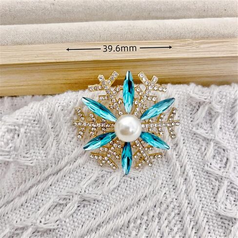 Snowflake Brooch Pin for Women Ladies Dainty Cubic Zirconia Simulated Snowflake Pearl Brooch Pins Charm Christmas Wedding Banquet Party Clothes Accessories Brooch in Saudi Arabia