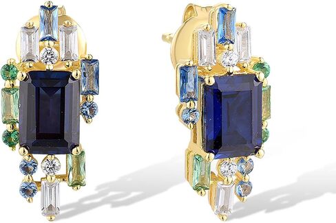 Santuzza 925 Sterling Silver Cluster Gemstone Earrings for Women in Kuwait