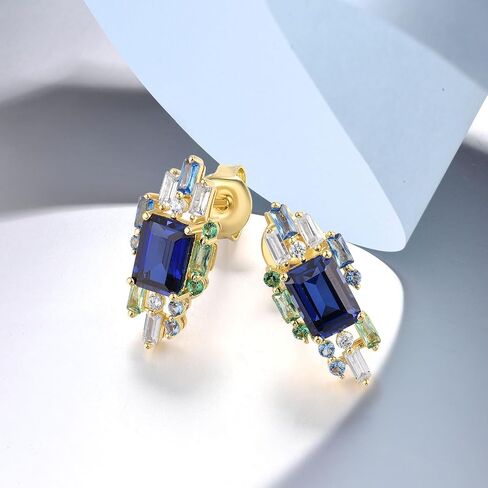 Santuzza 925 Sterling Silver Cluster Gemstone Earrings for Women in Kuwait
