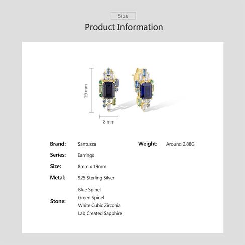 Santuzza 925 Sterling Silver Cluster Gemstone Earrings for Women in Kuwait