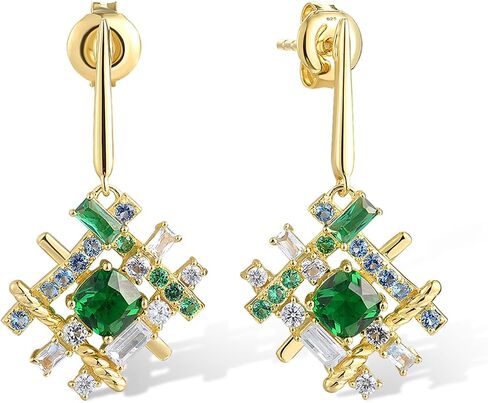 Santuzza 925 Sterling Silver Cluster Gemstone Earrings for Women in Kuwait
