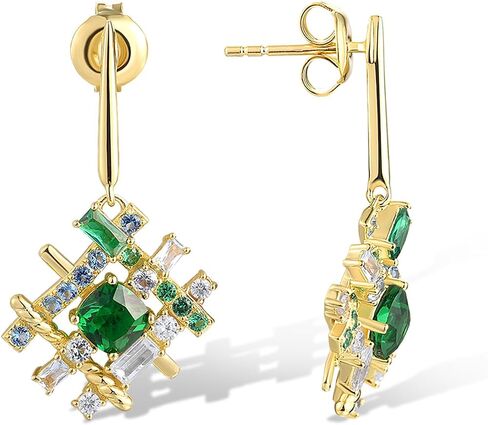 Santuzza 925 Sterling Silver Cluster Gemstone Earrings for Women in Kuwait