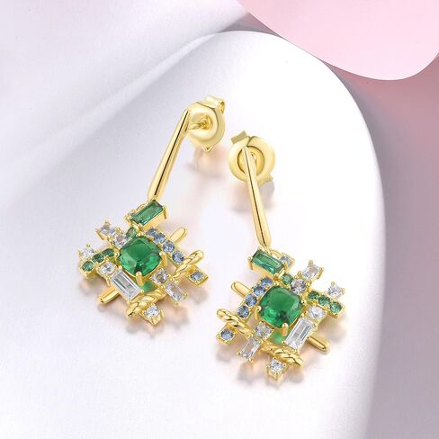 Santuzza 925 Sterling Silver Cluster Gemstone Earrings for Women in Kuwait