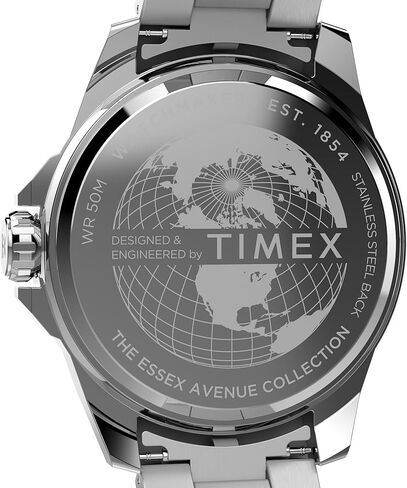 Timex Men's Essex 46mm Watch - Black Link Bracelet Black Dial Silver-Tone Case in Saudi Arabia