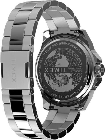 Timex Men's Essex 46mm Watch - Black Link Bracelet Black Dial Silver-Tone Case in Saudi Arabia